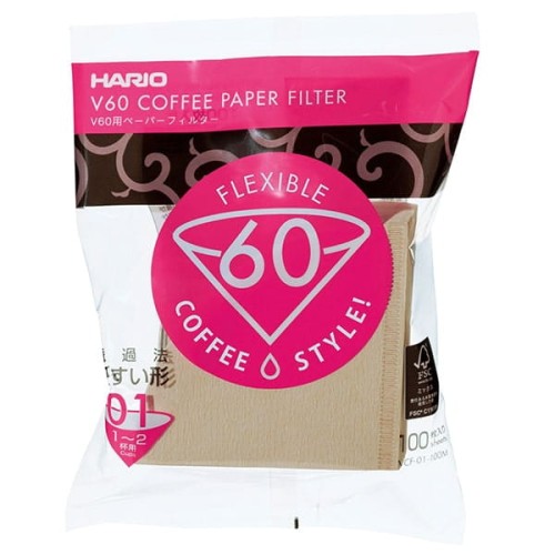Hario Misarashi Filtry papierowe brązowe V60-01 100 sztuk